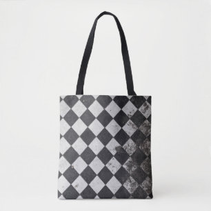 Bolso De Tela Gráfica de arlequín blanco y negro