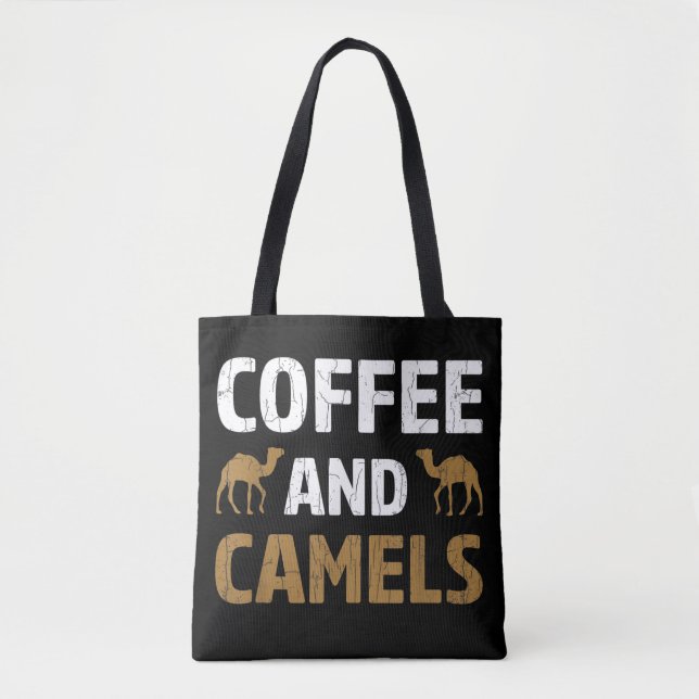 Bolso De Tela Gráfica De Café Y Camels Graciosa Para Animales De (Anverso)