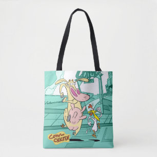 Bolso De Tela Gráfica de ejecución de vacas y pollos