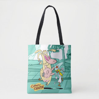 Bolso De Tela Gráfica de ejecución de vacas y pollos