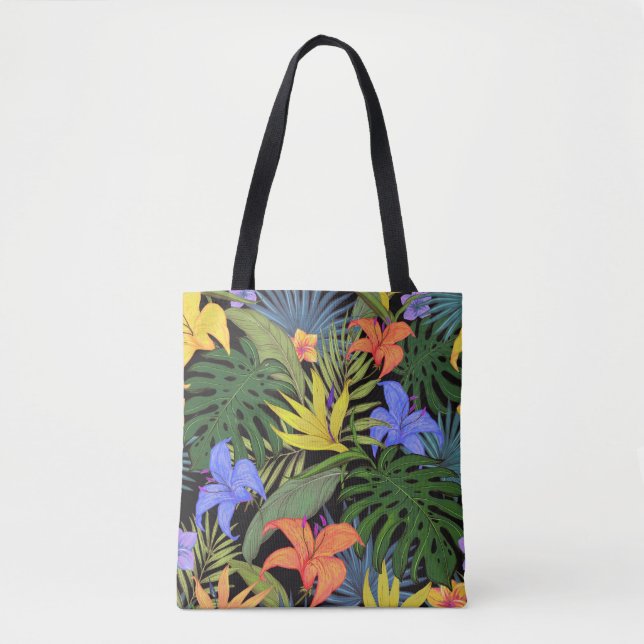 Bolso De Tela Gráfica de flor tropical Hawai Aloha (Anverso)