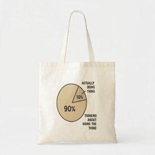 Bolso De Tela Gráfica de inflexión - Pensamiento vs. diversión