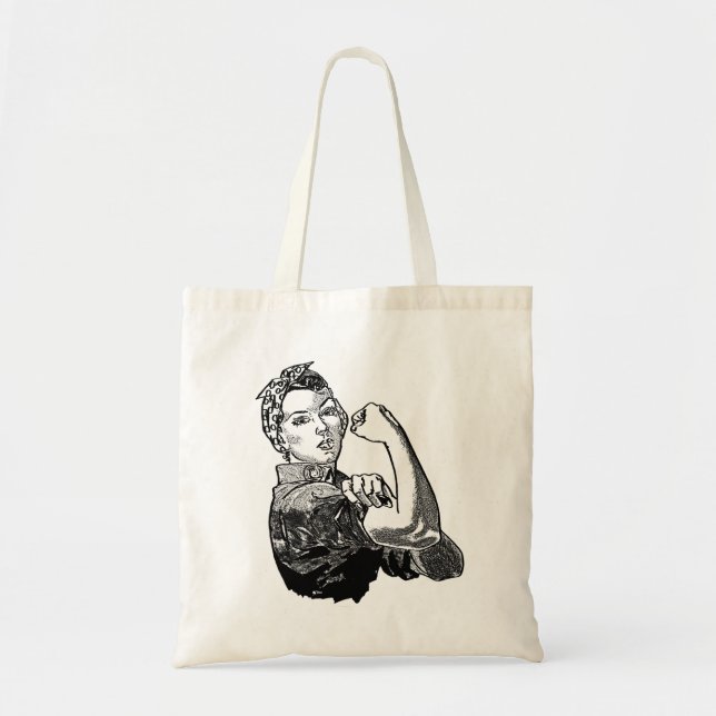 Bolso De Tela Gráfica de la línea feminista Rosie-The-Riveter (Frente)