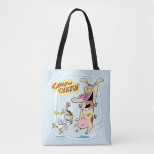 Bolso De Tela Gráfica de risa de vaca y pollo