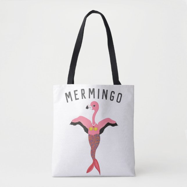 Bolso De Tela Gráfica divertida de Mermingo: Híbrido Flamingo-Me (Anverso)