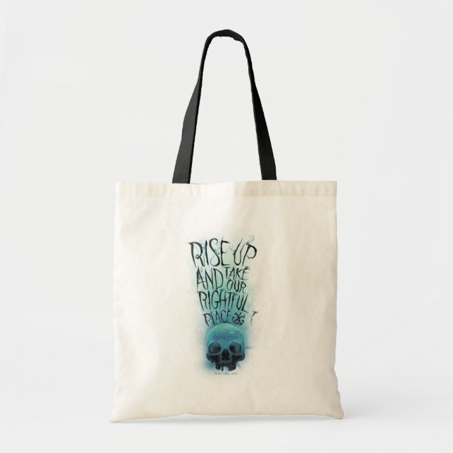 Bolso De Tela Gráfica "Levántate" de cráneo y humo (Frente)