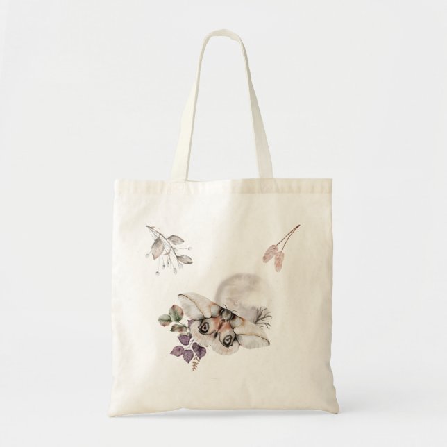 Bolso De Tela Gráfica Moonlit Moth (Frente)