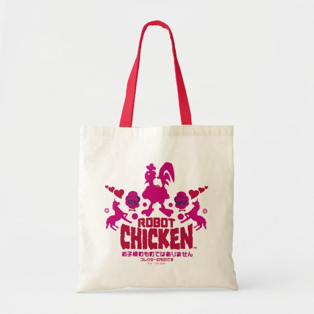 Bolso De Tela Gráfica Robot Chicken Nerd Unicorn (Frente)