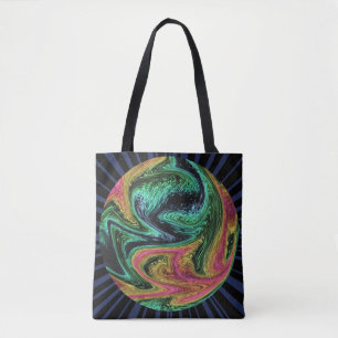 Bolso De Tela Gráfica Wacky Neon Marble