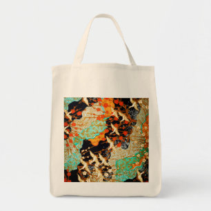 BOLSO DE TELA GRÁFICAS DE VOLACIÓN CON FLORES DE PRIMAVERA