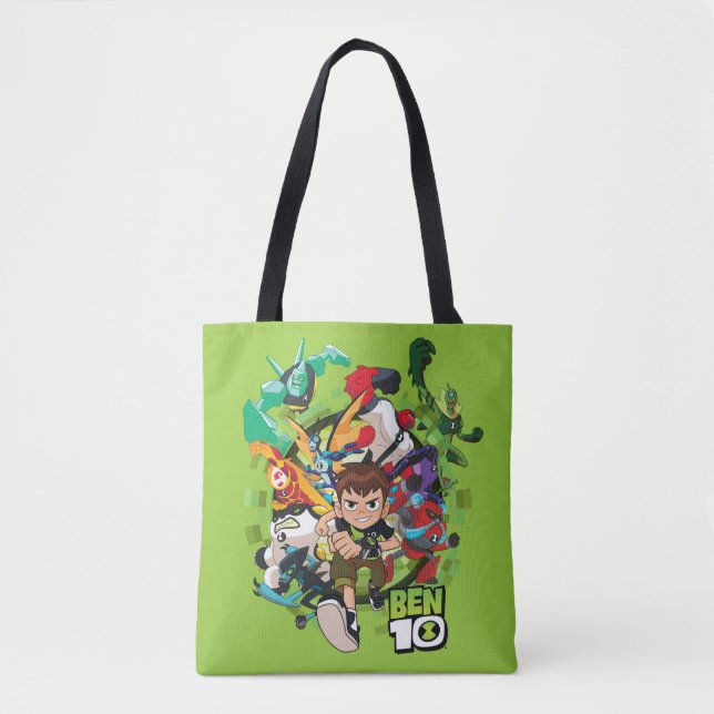 Bolso De Tela Gráfico Ben 10 Alien Rush (Anverso)