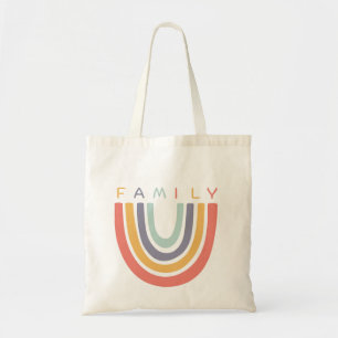 Bolso De Tela Gràfico caprichoso de arcoíris familiar boho