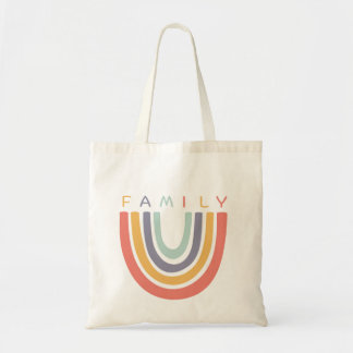 Bolso De Tela Gràfico caprichoso de arcoíris familiar boho