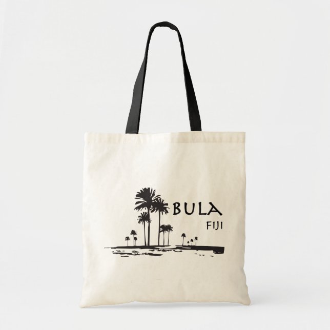 Bolso De Tela Gráfico de árbol de palmeras de Bula Fiji (Frente)