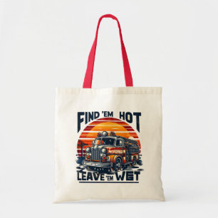 Bolso De Tela Gráfico de Camión de Bomberos Vintage en Puesta de