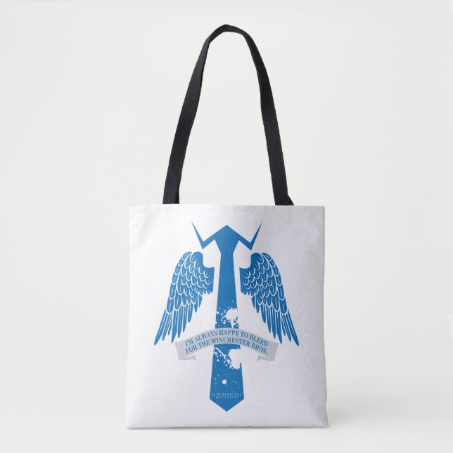 Bolso De Tela Gráfico de citas de castiel supernatural (Anverso)