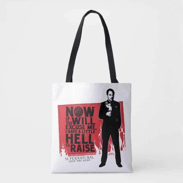 Bolso De Tela Gráfico de citas de Crowley supernatural (Anverso)