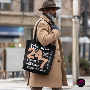 Bolso De Tela Gráfico de eslóganes Black All Day 24/7