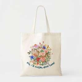Bolso De Tela Gráfico de eslóganes florales y personalizados