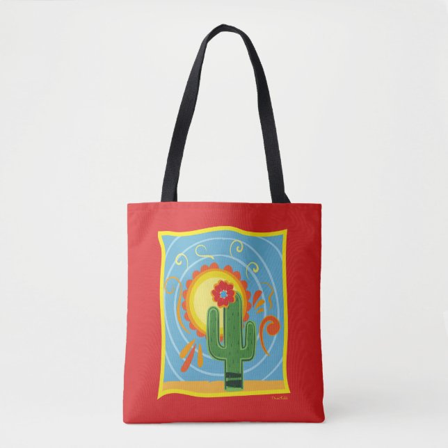 Bolso De Tela Gráfico de Frida Kahlo Cactus (Anverso)