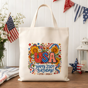 Bolso De Tela Gráfico de girasol del 250 cumpleaños de EE. UU.