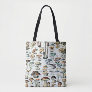 Bolso De Tela Gráfico de hongos comestibles vintage