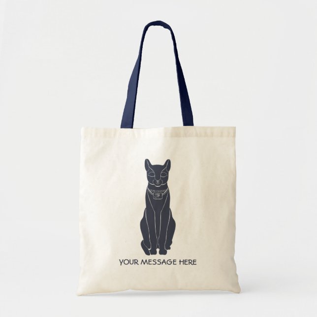 Bolso De Tela Gráfico de la diosa del gato egipcio (Frente)