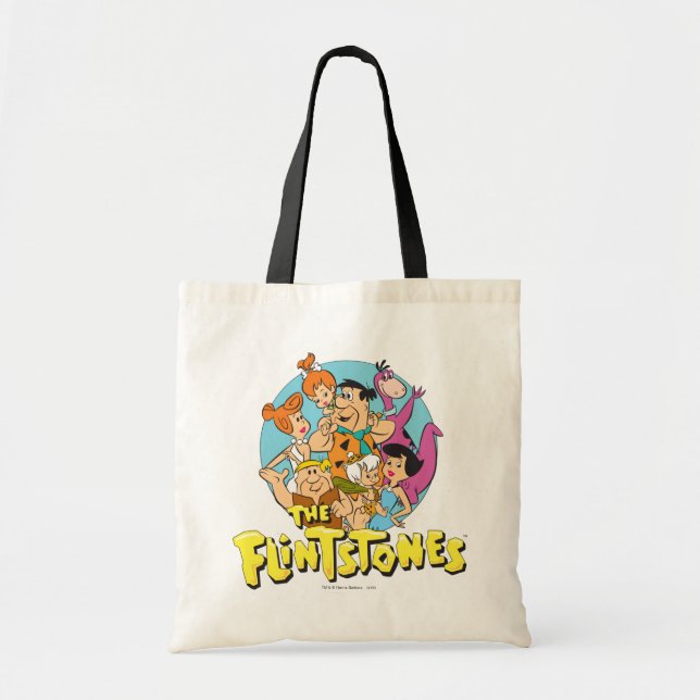 Bolso De Tela Gráfico de la familia Flintstones and Rubbles (Frente)