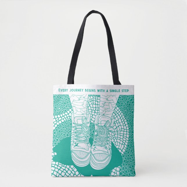 Bolso De Tela Gráfico de línea moderna brillante personalizado (Anverso)