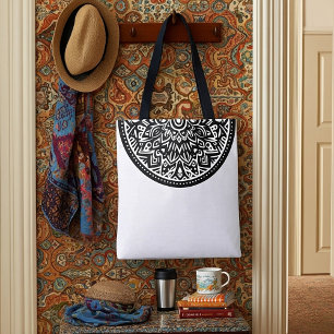 Bolso De Tela gráfico de medio círculo azteca