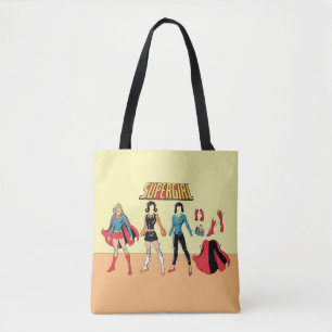 Bolso De Tela Gráfico de muñeca de papel superchica