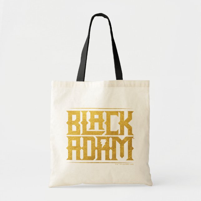 Bolso De Tela Gráfico de nombre apilado de Adam negro (Frente)