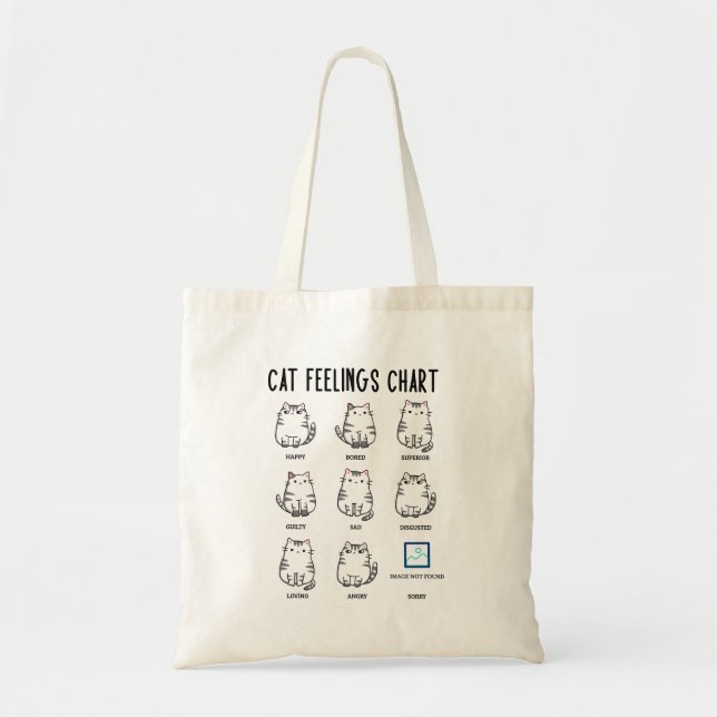 Bolso De Tela Gráfico de sentimientos de gato (Frente)