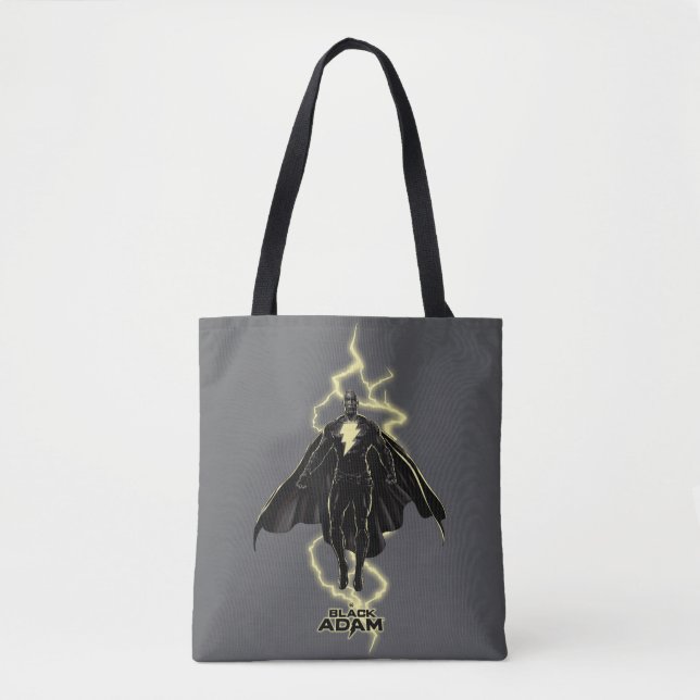 Bolso De Tela Gráfico de silueta Black Adam Lightning (Anverso)