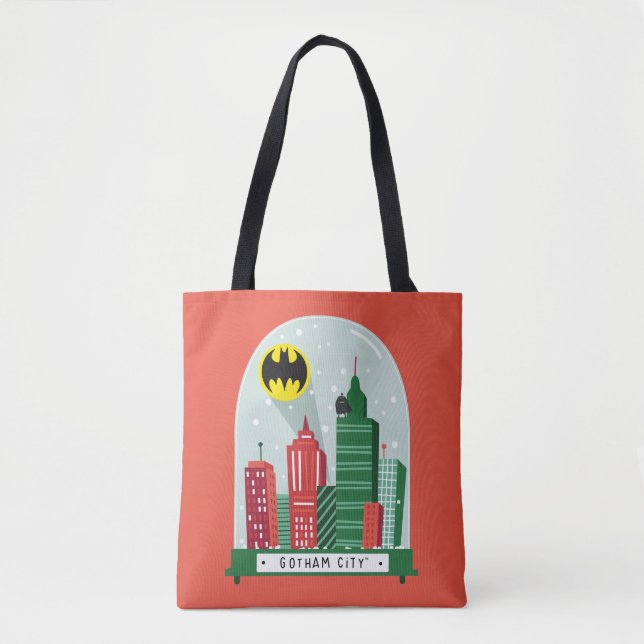 Bolso De Tela Gráfico del globo de nieve Batman Gotham City™ (Anverso)