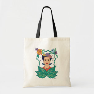 Bolso De Tela Gráfico del marco floral de Frida Kahlo