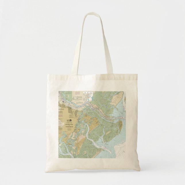 Bolso De Tela Gráfico naumático del río Savannah y del Wassaw (Frente)