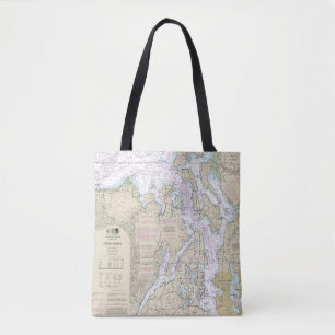 Bolso De Tela Gráfico náutico de sonido de puget 18440