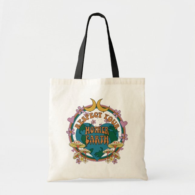 Bolso De Tela Gráfico retro madre tierra de 70 (Frente)