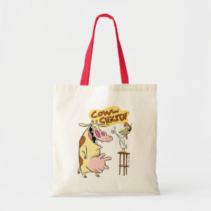 Bolso De Tela Gráfico sonriente de vaca y pollo