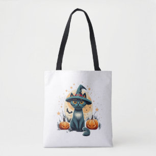 Bolso De Tela Gráficos de gato curado rodeados 1