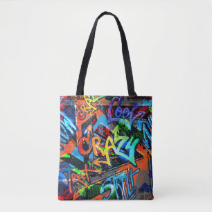 Bolso De Tela Grafiti brillante, diseño gráfico urbano.