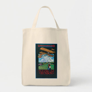 Bolso De Tela Grahame-Blanco y Poster del avión sobre el aeródro