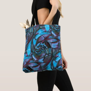 Bolso De Tela Grainas de textura digital de cian oscuro encerado