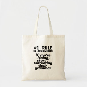 Bolso De Tela Grammar Cita graciosa profesora de inglés