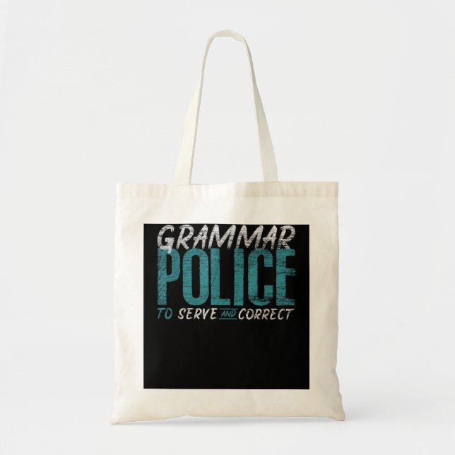 Bolso De Tela Grammar Police Divertido profesor de inglés (Frente)