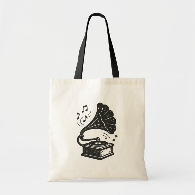 Bolso De Tela Gramófono (Frente)