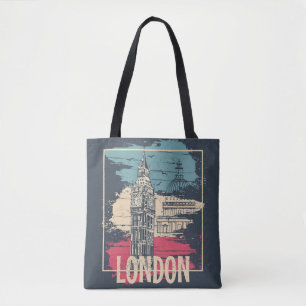 Bolso De Tela Gran Ben de Londres: Poster de tipografía