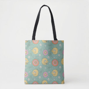 Bolso De Tela Gran Bird   Patrón floral de buenos vibraciones