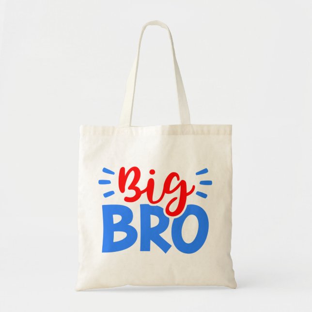 Bolso De Tela GRAN BRO en rojo y azul (Frente)